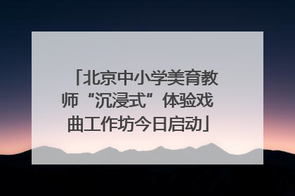 北京中小学美育教师“沉浸式”体验戏曲工作坊今日启动