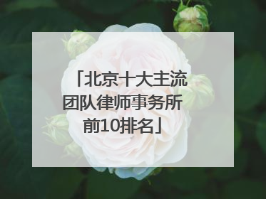 北京十大主流团队律师事务所前10排名