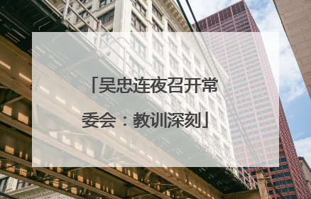 吴忠连夜召开常委会：教训深刻