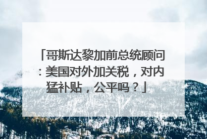 哥斯达黎加前总统顾问：美国对外加关税，对内猛补贴，公平吗？