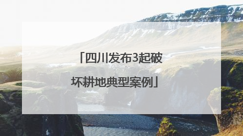 四川发布3起破坏耕地典型案例