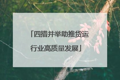 四措并举助推货运行业高质量发展