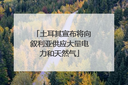 土耳其宣布将向叙利亚供应大量电力和天然气