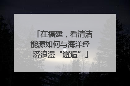 在福建，看清洁能源如何与海洋经济浪漫“邂逅”