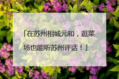 在苏州相城元和，逛菜场也能听苏州评话！