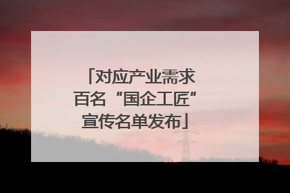 对应产业需求 百名“国企工匠”宣传名单发布