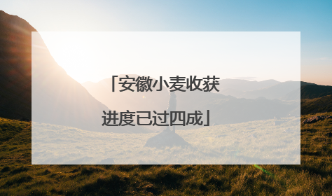 安徽小麦收获进度已过四成