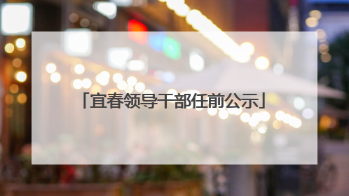 宜春领导干部任前公示