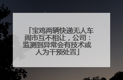 宝鸡两辆快递无人车闹市互不相让，公司：监测到异常会有技术或人为干预处置