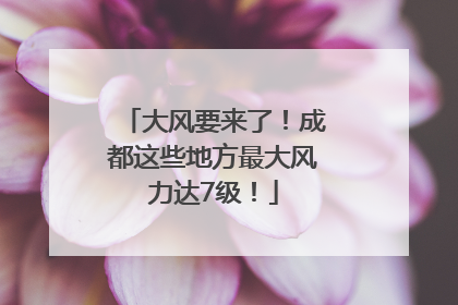 大风要来了！成都这些地方最大风力达7级！