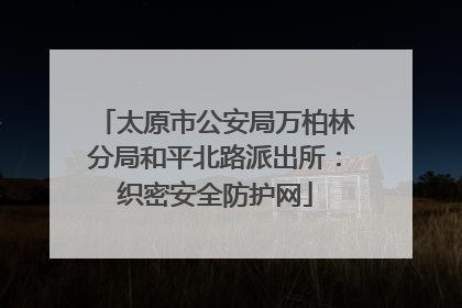 太原市公安局万柏林分局和平北路派出所：织密安全防护网