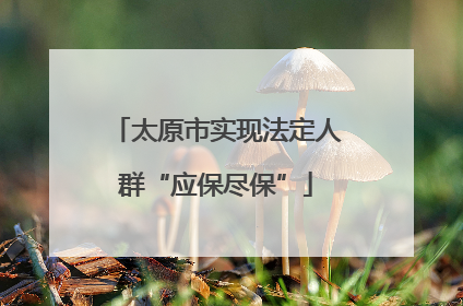 太原市实现法定人群“应保尽保”