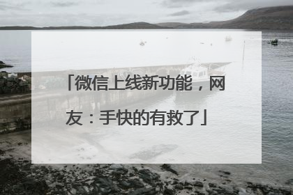 微信上线新功能，网友：手快的有救了