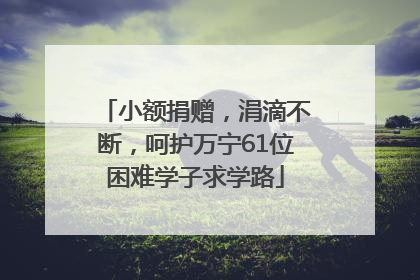 小额捐赠，涓滴不断，呵护万宁61位困难学子求学路