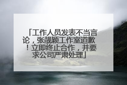 工作人员发表不当言论，张靓颖工作室道歉！立即终止合作，并要求公司严肃处理