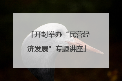 开封举办“民营经济发展”专题讲座
