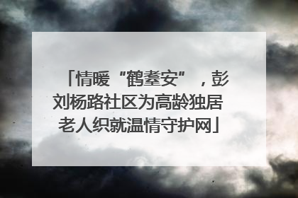 情暖“鹤耋安”，彭刘杨路社区为高龄独居老人织就温情守护网