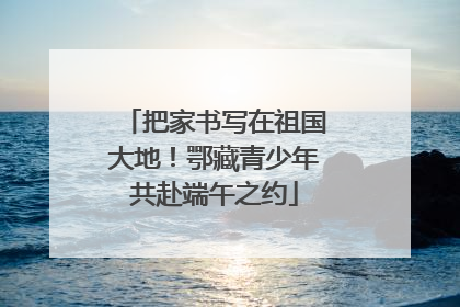把家书写在祖国大地！鄂藏青少年共赴端午之约