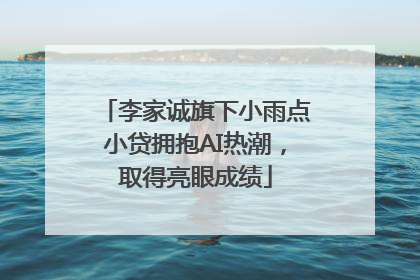 李家诚旗下小雨点小贷拥抱AI热潮，取得亮眼成绩