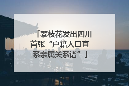 攀枝花发出四川首张“户籍人口直系亲属关系谱”