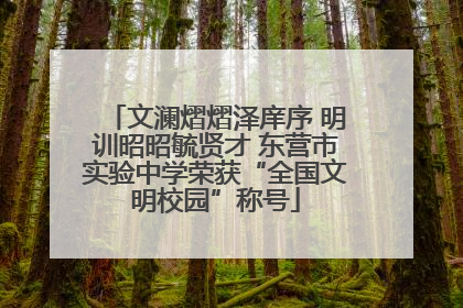 文澜熠熠泽庠序 明训昭昭毓贤才 东营市实验中学荣获“全国文明校园”称号