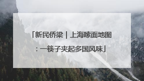 新民侨梁｜上海嗦面地图：一筷子夹起多国风味