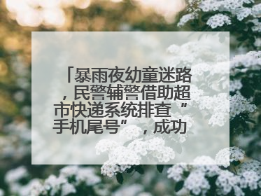 暴雨夜幼童迷路，民警辅警借助超市快递系统排查“手机尾号”，成功联系上家长