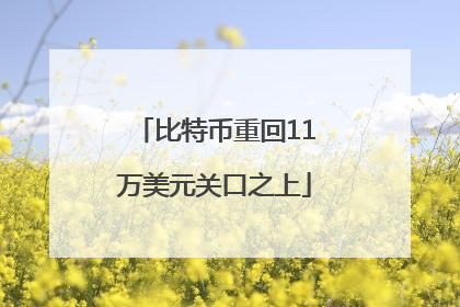 比特币重回11万美元关口之上