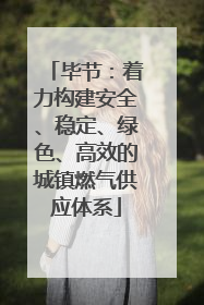 毕节：着力构建安全、稳定、绿色、高效的城镇燃气供应体系