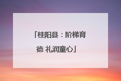 桂阳县：阶梯育德 礼润童心