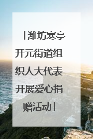 潍坊寒亭开元街道组织人大代表开展爱心捐赠活动