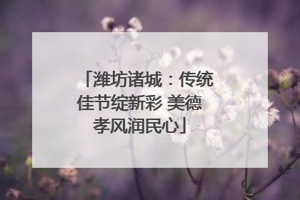 潍坊诸城：传统佳节绽新彩 美德孝风润民心