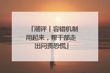 潮评丨容错机制用起来，帮干部走出问责恐慌