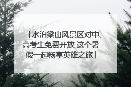 水泊梁山风景区对中、高考生免费开放 这个暑假一起畅享英雄之旅