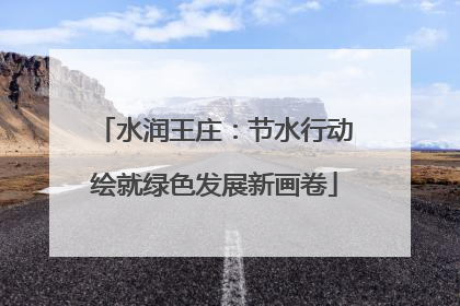 水润王庄：节水行动绘就绿色发展新画卷