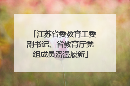 江苏省委教育工委副书记、省教育厅党组成员潘漫履新