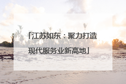 江苏如东：聚力打造现代服务业新高地