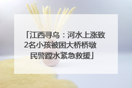 江西寻乌：河水上涨致2名小孩被困大桥桥墩 民警蹚水紧急救援