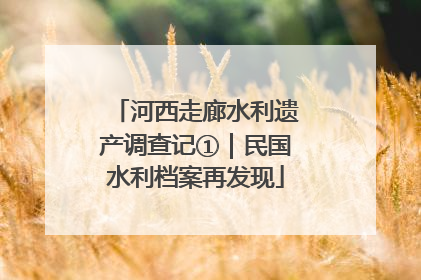 河西走廊水利遗产调查记①｜民国水利档案再发现