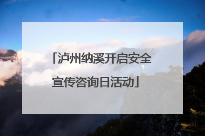 泸州纳溪开启安全宣传咨询日活动