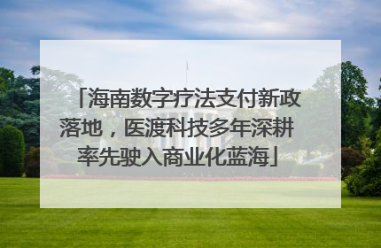 海南数字疗法支付新政落地，医渡科技多年深耕率先驶入商业化蓝海