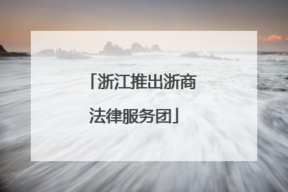 浙江推出浙商法律服务团