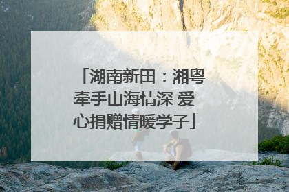 湖南新田：湘粤牵手山海情深 爱心捐赠情暖学子