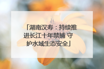 湖南汉寿：持续推进长江十年禁捕 守护水域生态安全