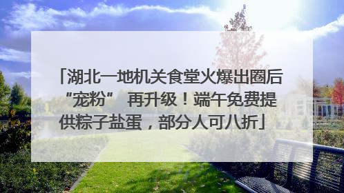 湖北一地机关食堂火爆出圈后“宠粉” 再升级！端午免费提供粽子盐蛋，部分人可八折