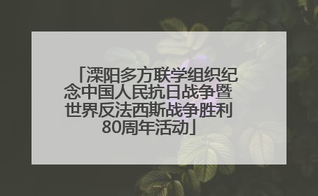 溧阳多方联学组织纪念中国人民抗日战争暨世界反法西斯战争胜利80周年活动