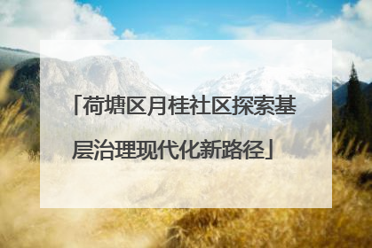 荷塘区月桂社区探索基层治理现代化新路径