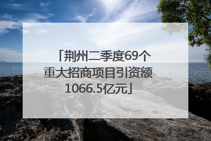 荆州二季度69个重大招商项目引资额1066.5亿元