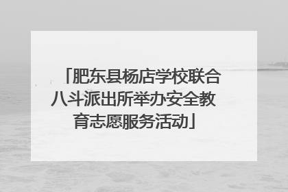 肥东县杨店学校联合八斗派出所举办安全教育志愿服务活动