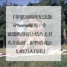 苹果20周年纪念版iPhone曝光：全玻璃机身设计结合无开孔全面屏，起售价或达1.45万人民币